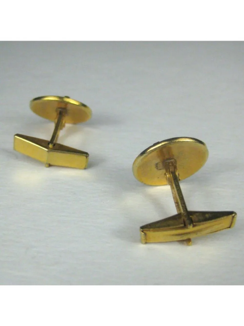 Cufflinks Mens Damascence Goldtone Vintage Round Articulating Hammered Filigree